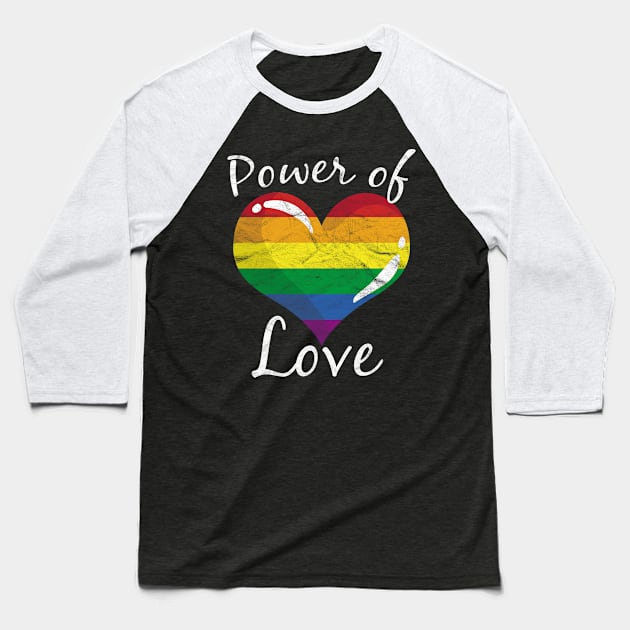 LGBT - Power of Love Baseball T-Shirt by AlphaDistributors